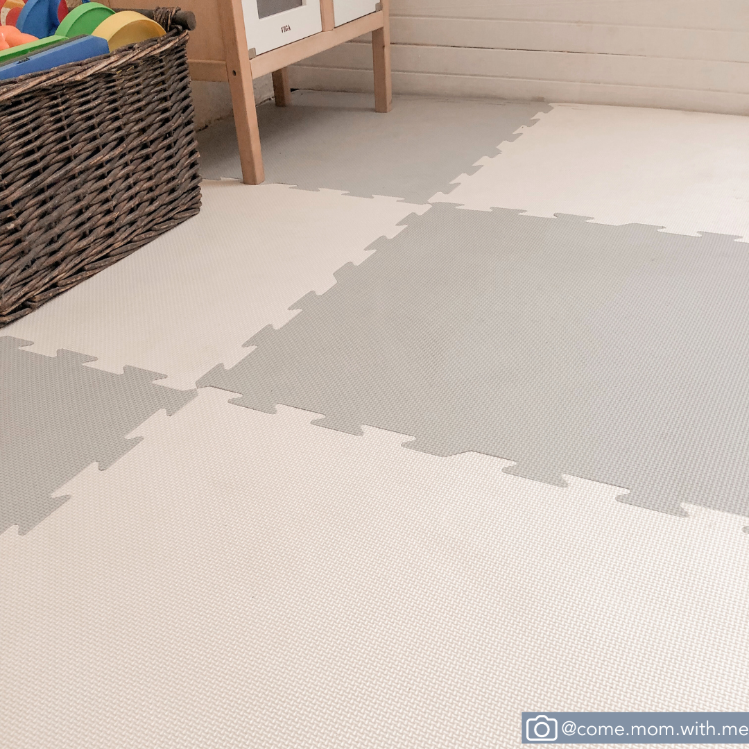 EVA Foam Baby play mat Grey & Ivory