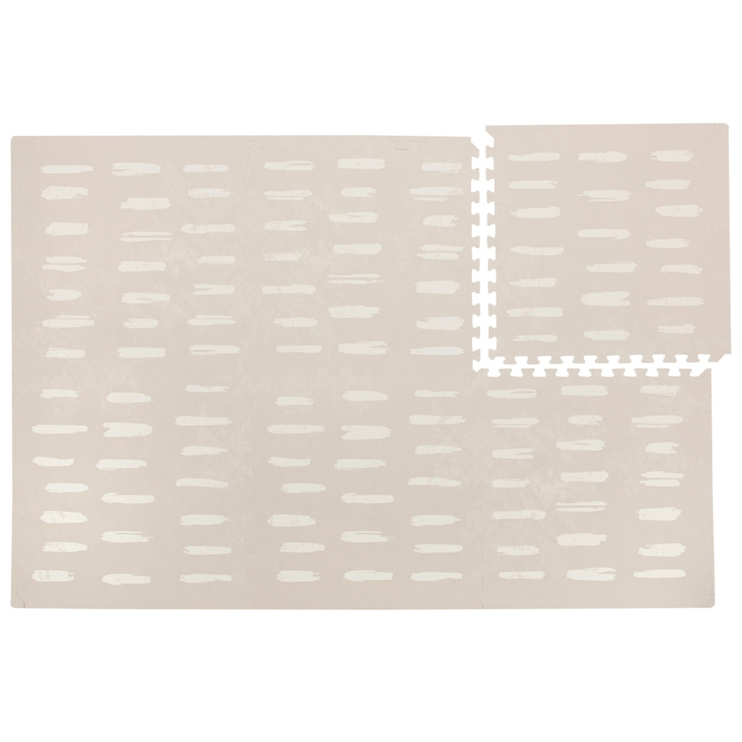 EVA Foam Baby play mat Beige with White stripes