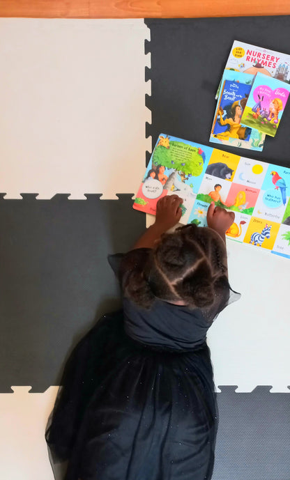 EVA Foam Baby play mat Charcoal & Ivory