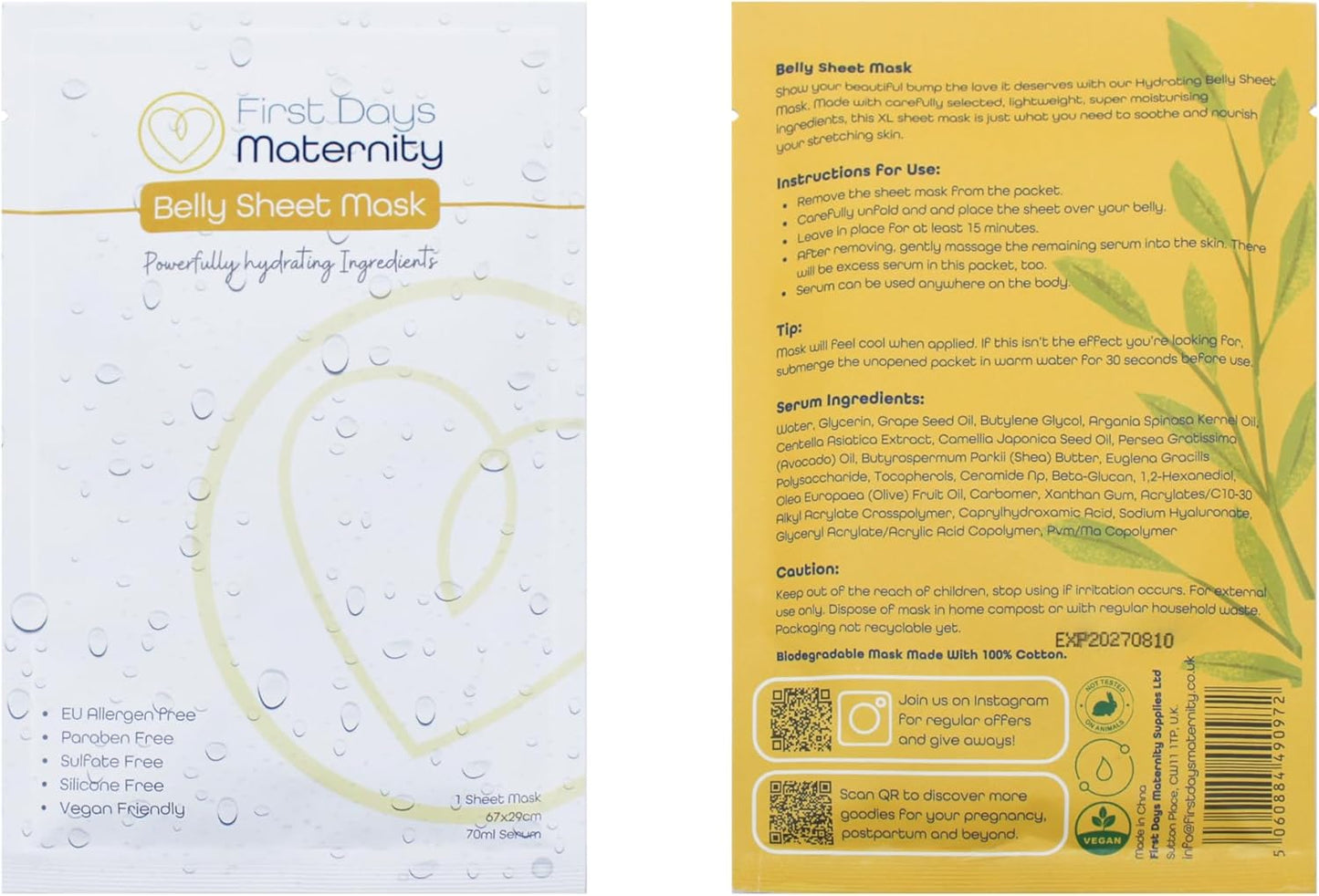 First Days Maternity - Hydrating Belly Sheet Mask