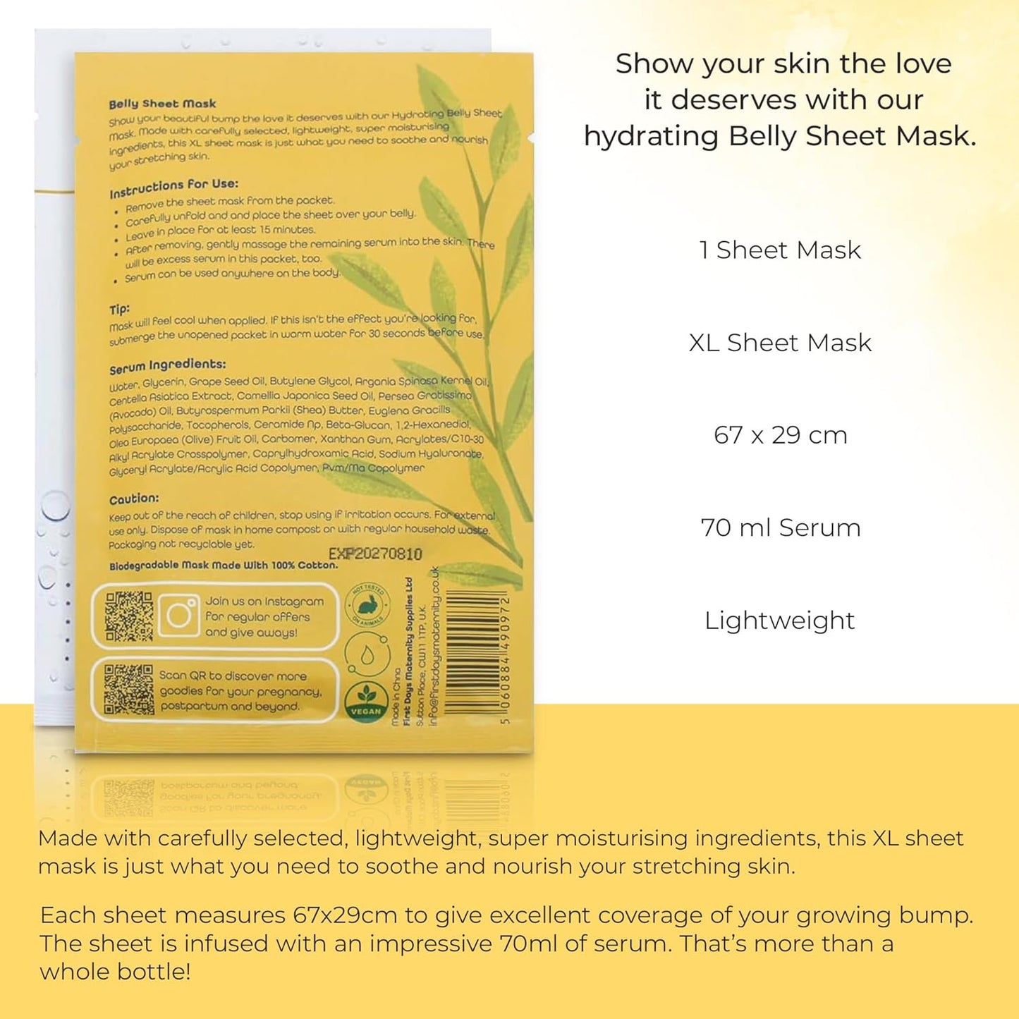 First Days Maternity - Hydrating Belly Sheet Mask