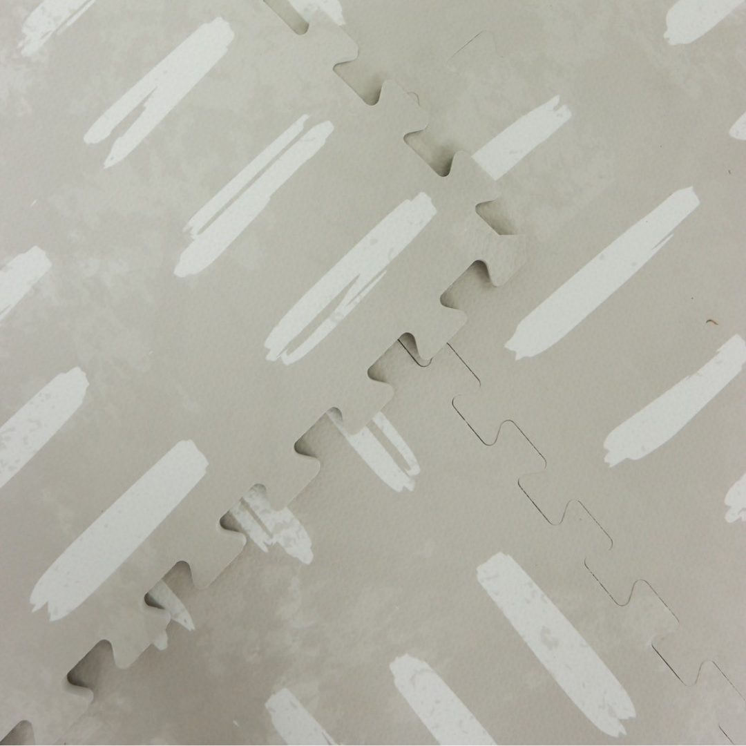 EVA Foam Baby play mat Beige with White stripes