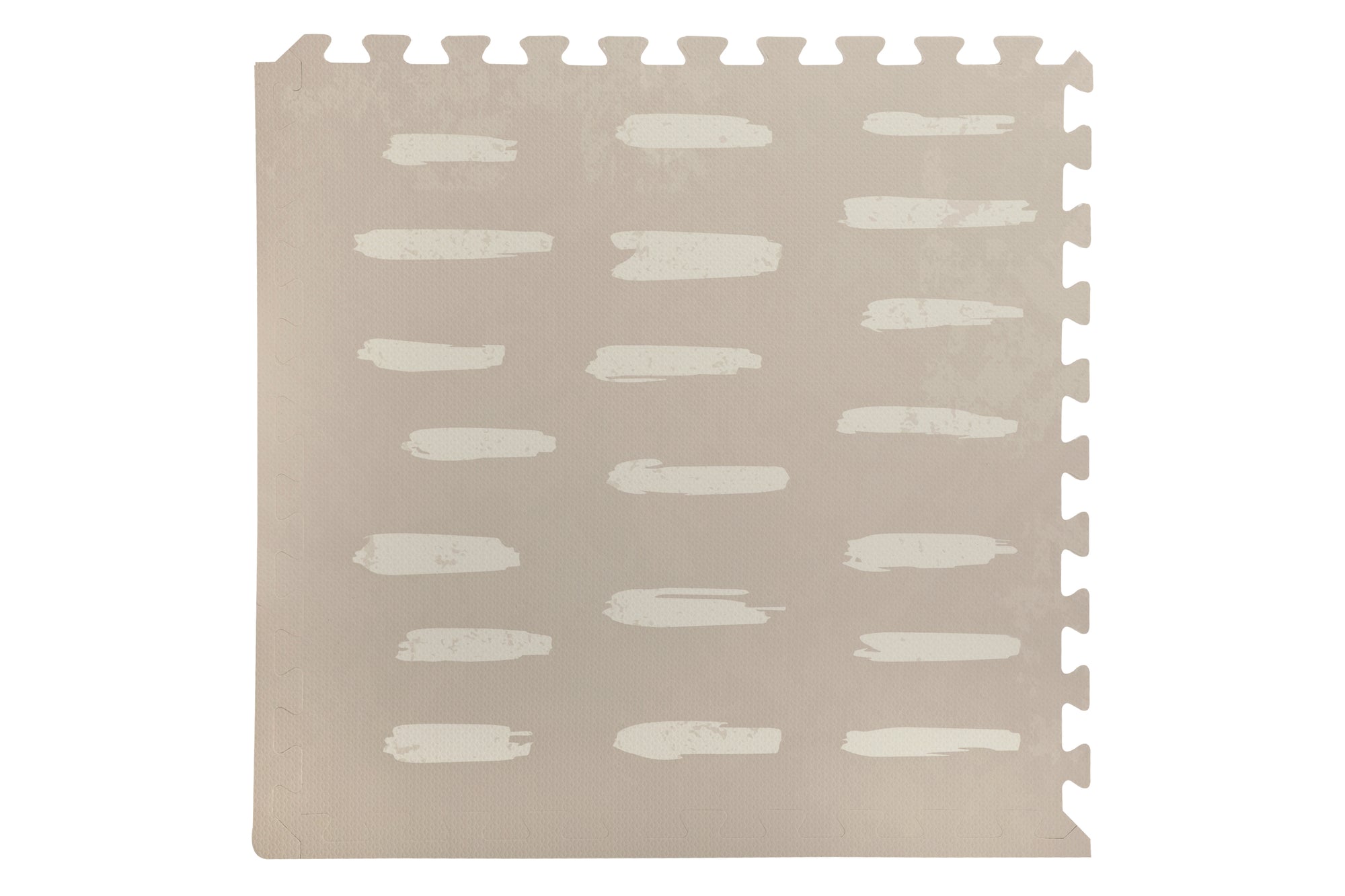 SALE EVA Foam Baby Play Mat - Beige with White Stripes - SINGLE TILE