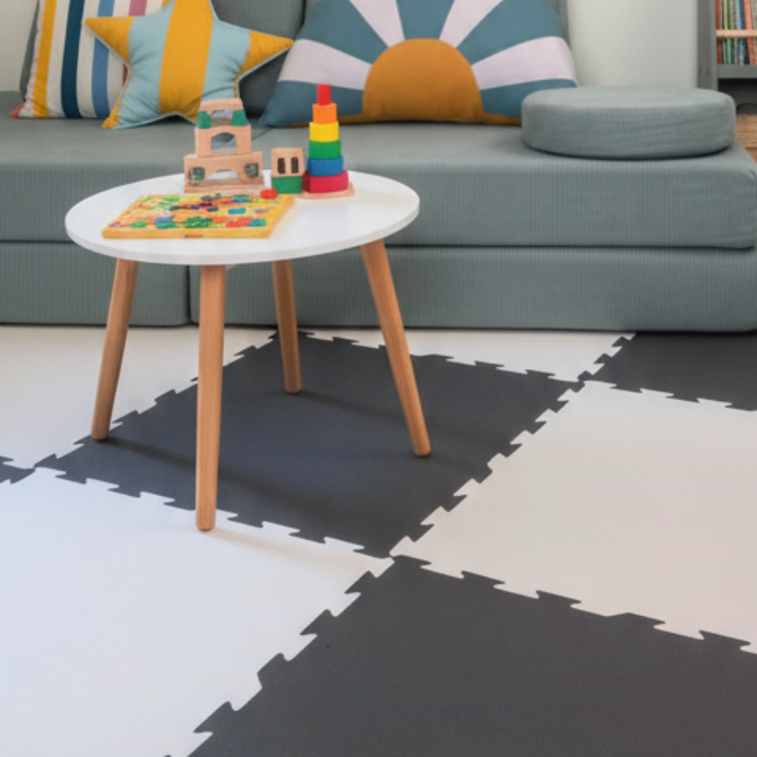 EVA Foam Baby play mat Charcoal & Ivory