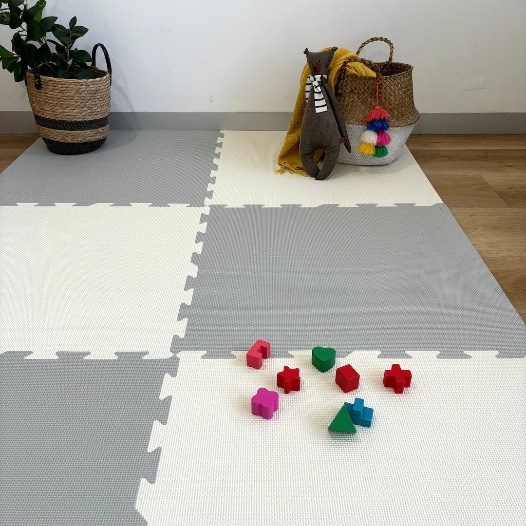 EVA Foam Baby play mat Grey & Ivory
