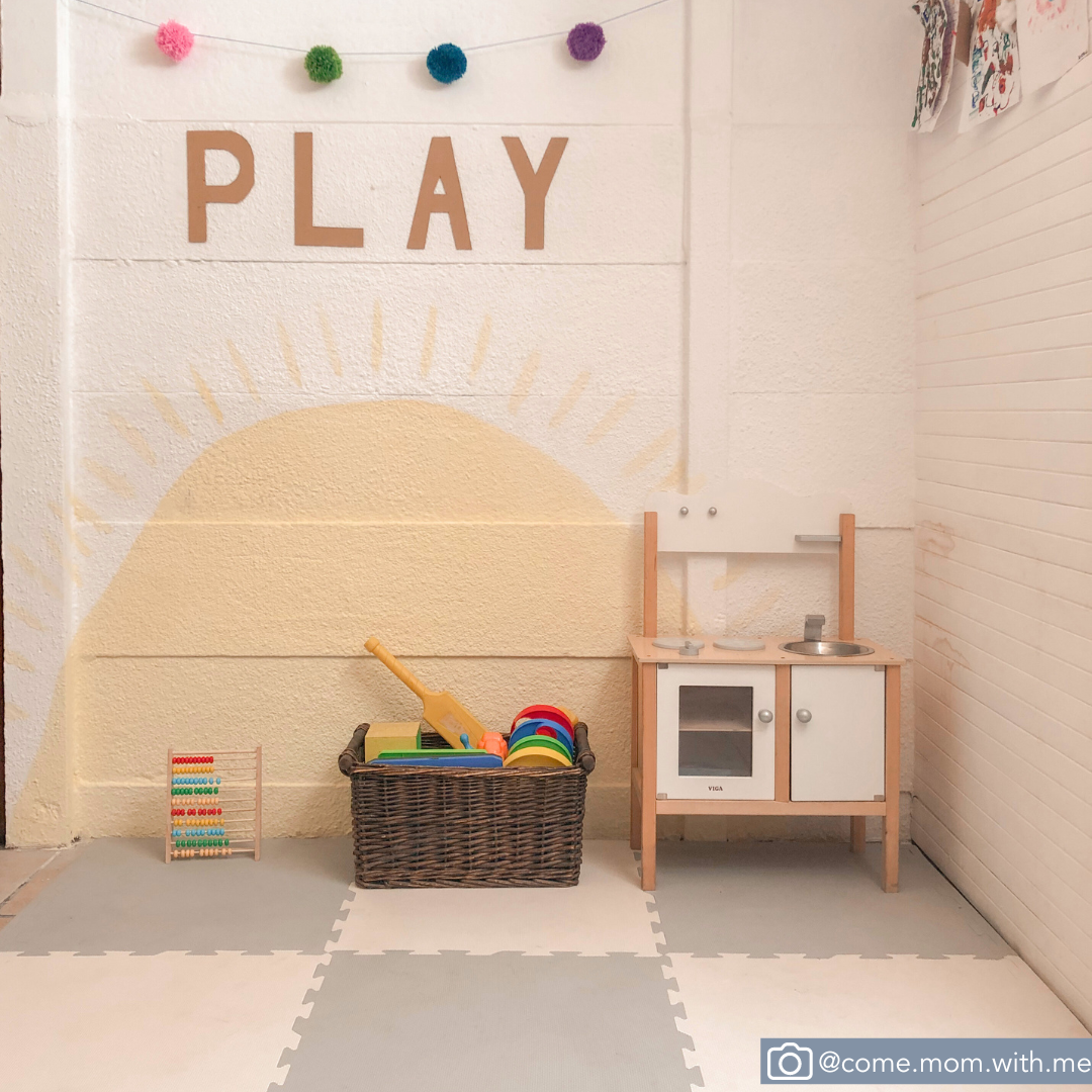 EVA Foam Baby play mat Grey & Ivory
