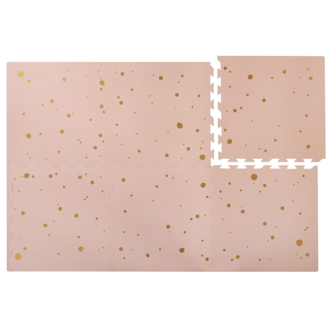 EVA Foam Baby Play Mat - Pink & Gold Confetti