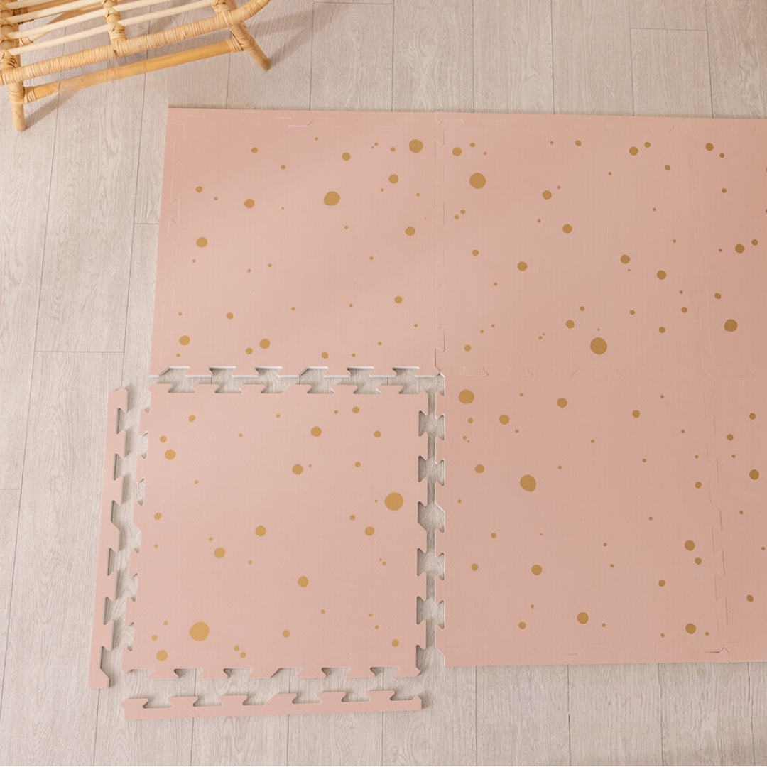 EVA Foam Baby Play Mat - Pink & Gold Confetti