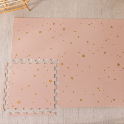 EVA Foam Baby Play Mat - Pink & Gold Confetti