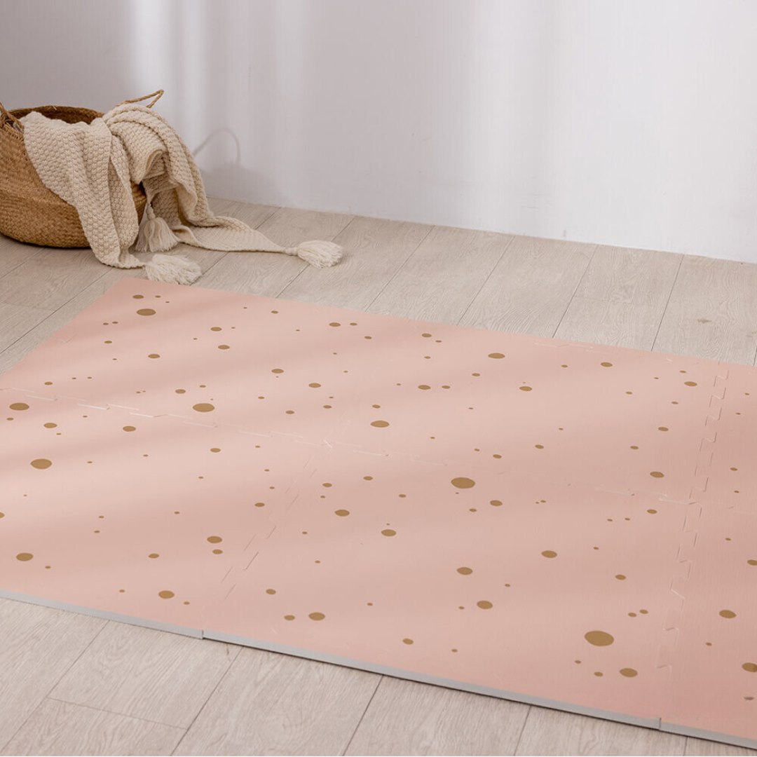 EVA Foam Baby Play Mat - Pink & Gold Confetti