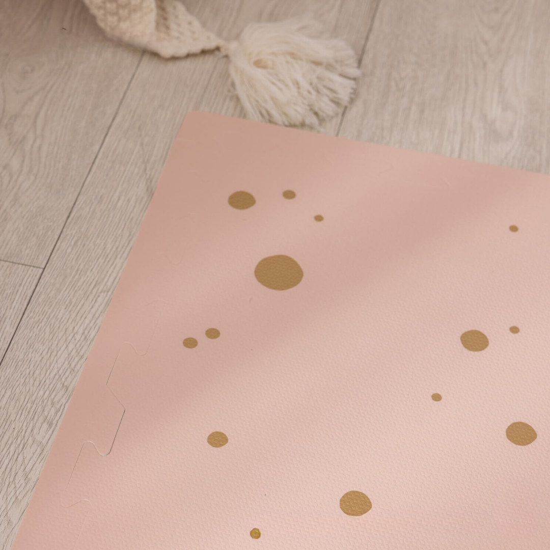 EVA Foam Baby Play Mat - Pink & Gold Confetti