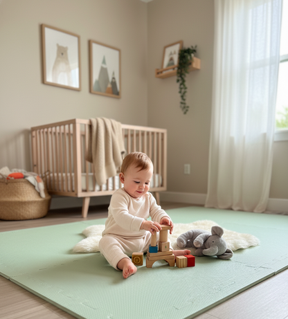 EVA Foam baby play mat Sage Green