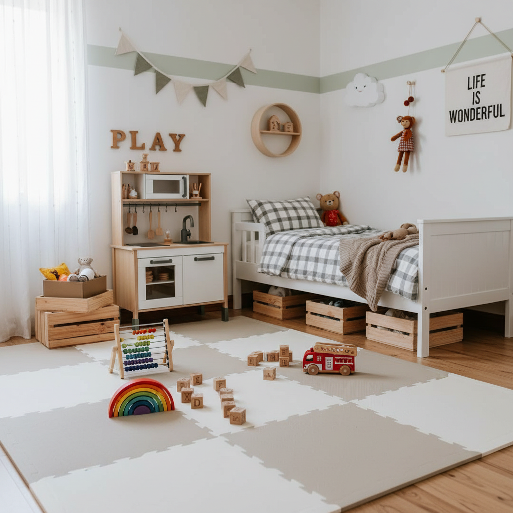 EVA Foam Baby play mat Sand & Ivory