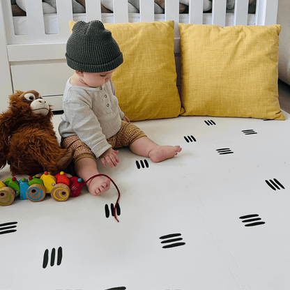 EVA Foam Baby Play Mat - White with Black Stripes