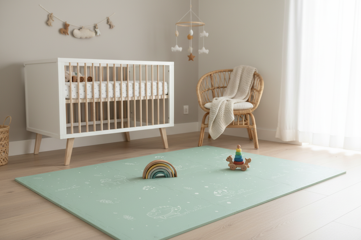 EVA Foam Baby Play Mat - Fairytale Forest - Mint Green