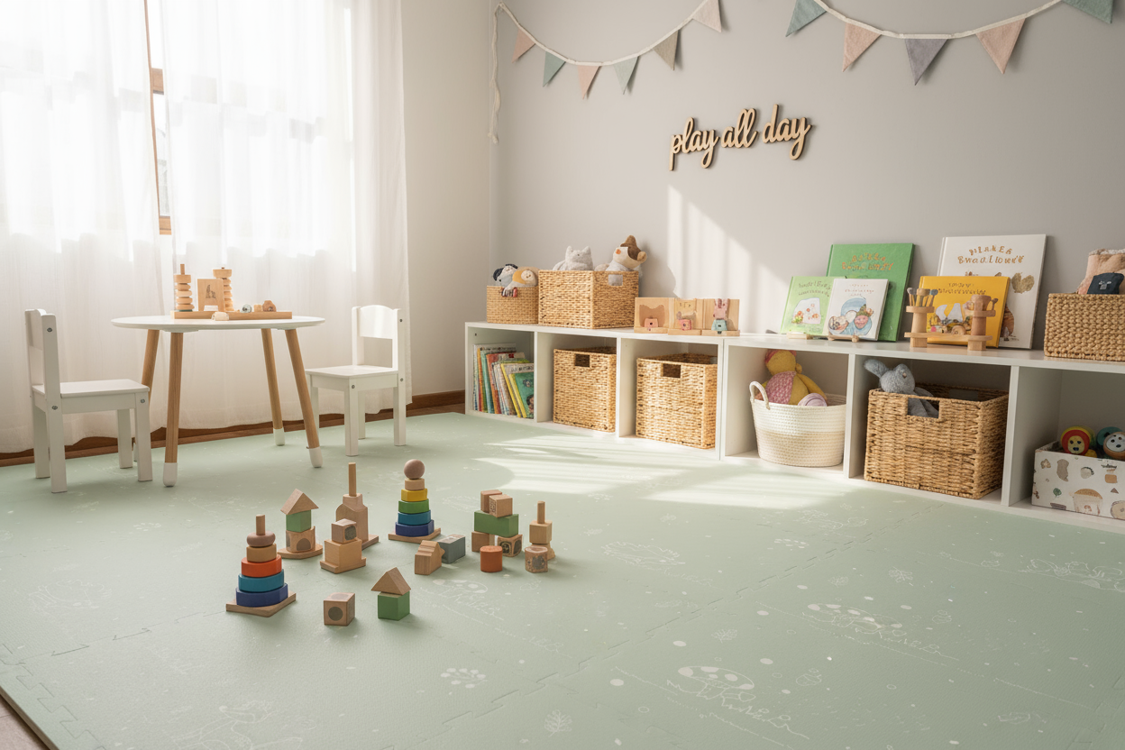 EVA Foam Baby Play Mat - Fairytale Forest - Mint Green