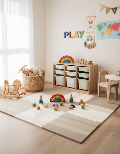 EVA Foam Baby play mat Sand & Ivory